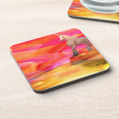 Einhorn in der gestrichenen Wüste Getränkeuntersetzer (Linke Seite)