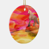 Einhorn in der gestrichenen Wüste Keramik Ornament (Rechts)
