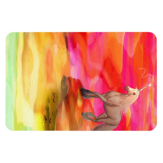 Einhorn in der gestrichenen Wüste Magnet (Horizontal)