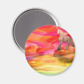 Einhorn in der gestrichenen Wüste Magnet (Vorderseite/Rückseite)