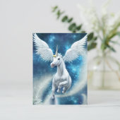 Einhorn in der Luft Postkarte (Stehend Vorderseite)