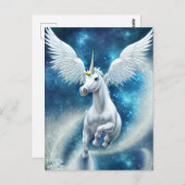 Einhorn in der Luft Postkarte (Vorne/Hinten)