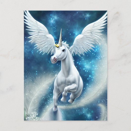 Einhorn in der Luft Postkarte (Vorderseite)