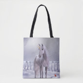 Einhorn in der Schnee-All-Over-Print-Tasche Tasche (Vorderseite)