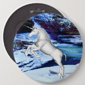 Einhorn in der Schneeknöpfe Button (Vorne & Hinten)