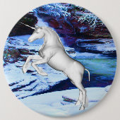 Einhorn in der Schneeknöpfe Button (Vorderseite)