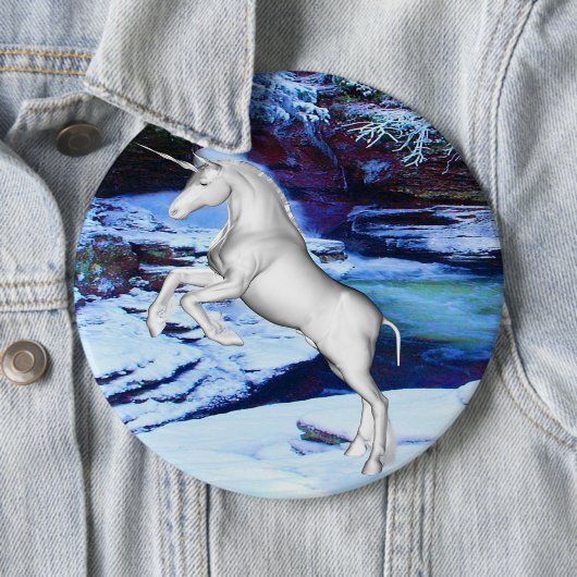 Einhorn in der Schneeknöpfe Button (Beispiel)