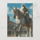 Einhorn in der Stadt Postkarte (Vorderseite)