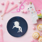 Einhorn in der Weltraumgalaxie Milchstraßen Pappteller (Party)