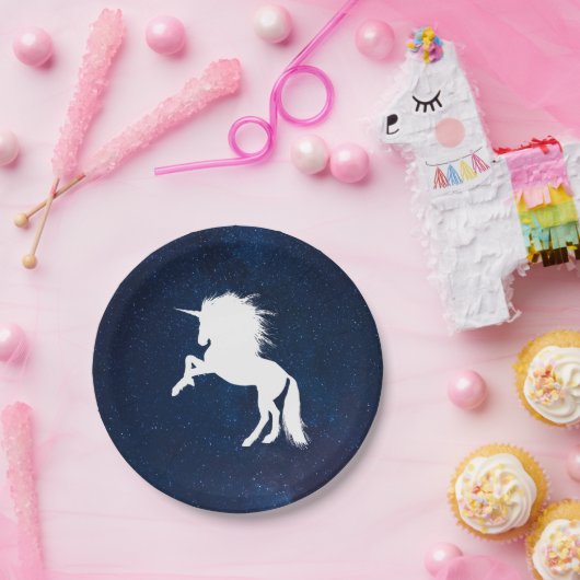 Einhorn in der Weltraumgalaxie Milchstraßen Pappteller (Party)