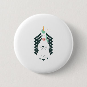 Einhorn in der Yoga-Pose Button
