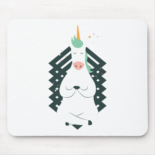 Einhorn in der Yoga-Pose Mousepad (Vorne)