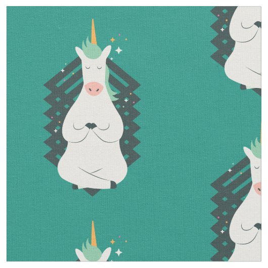 Einhorn in der Yoga-Pose Stoff (Nahaufnahme)