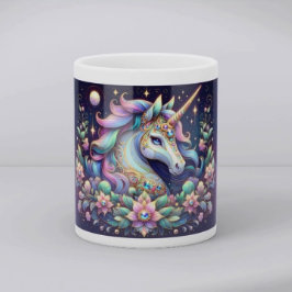 Einhorn in Edelsteinfarben - Florale Fantasie Tasse