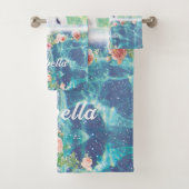 Einhorn in einer paradiesischen Traumwelt Badhandtuch Set (Insitu)