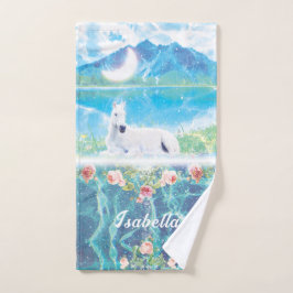 Einhorn in einer paradiesischen Traumwelt Badhandtuch Set