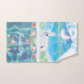 Einhorn in einer paradiesischen Traumwelt Badhandtuch Set (Handtuch)