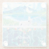 Einhorn in einer paradiesischen Traumwelt Glasuntersetzer (Rückseite)