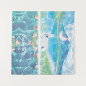 Einhorn in einer paradiesischen Traumwelt Wandteppich (Vorderseite (Horizontal))