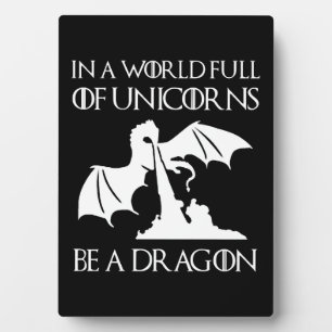 Einhorn in einer Welt voller Einhörner, ein Drache Fotoplatte