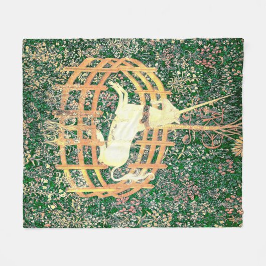 Einhorn in Gefangenschaft Fleecedecke (Vorderseite (Horizontal))