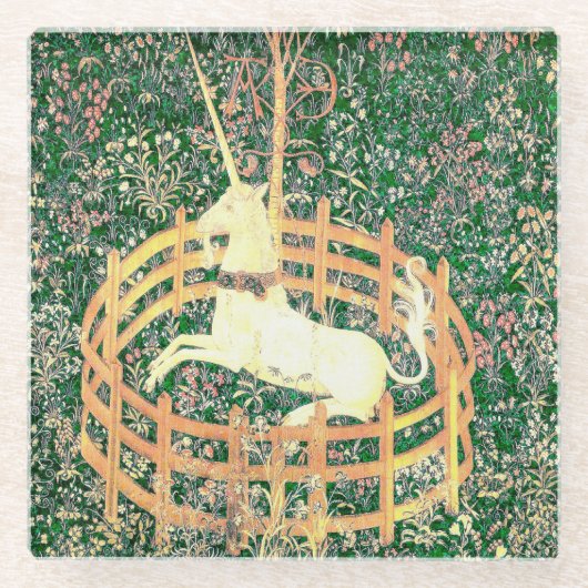 Einhorn in Gefangenschaft Glasuntersetzer (Vorderseite)