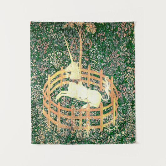 Einhorn in Gefangenschaft Wandteppich (Vorderseite)