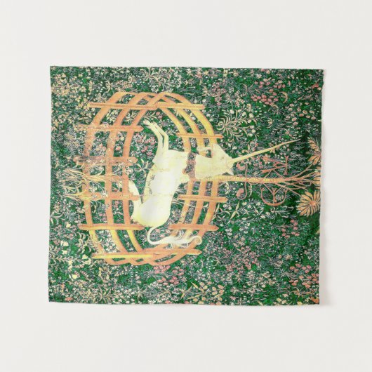 Einhorn in Gefangenschaft Wandteppich (Vorderseite (Horizontal))