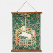 Einhorn in Gefangenschaft Wandteppich Mit Holzrahmen (Vorderseite)