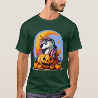 Einhorn in Halloween-Kürbis-Geschenk T-Shirt
