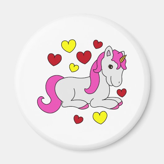 Einhorn in Liebe Magnet (Vorne)