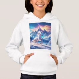 Einhorn in majestätischen, schneebedeckten Bergen Hoodie