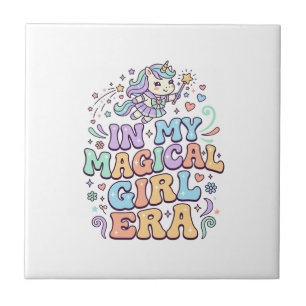 Einhorn In Meiner Magical Girl Ära Kawaii Aufklebe Fliese
