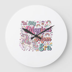 Einhorn In Meiner Magischen Mutter Ära Kawaii POD  Große Wanduhr