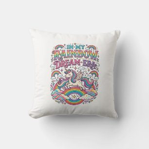 Einhorn in meiner Regenbogen-Traum-Ära Farbige Kle Kissen