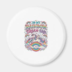 Einhorn In Meiner Regenbogen-Traum-Ära Farbige Kle Magnet