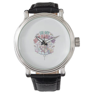 Einhorn In Meiner Weichen Magie-Ära Retro-Stil Pro Armbanduhr