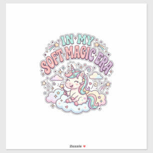 Einhorn In Meiner Weichen Magie-Ära Retro-Stil Pro Aufkleber