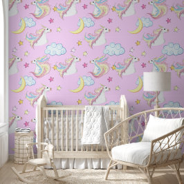 Einhorn in Pastell & Nachtträume | Sanftes Rosa Tapete