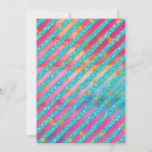 Einhorn in Regenbogenwolke Geburtstag Einladung (Rückseite)