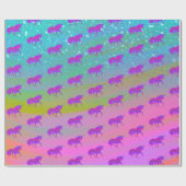 Einhorn in Regenbogenwolke Geschenkpapier (Flach)