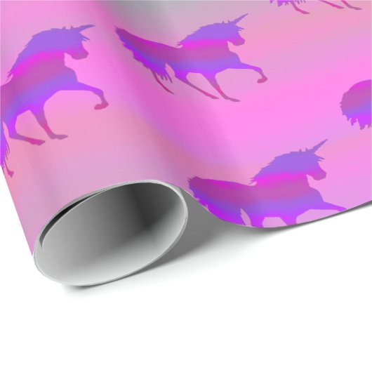 Einhorn in Regenbogenwolke Geschenkpapier (Rolleneckpunkt)