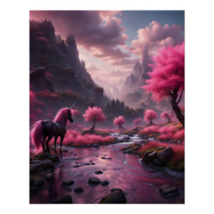 Einhorn in Rosa Poster