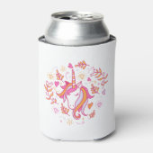 Einhorn in Rosa und Orange Dosenkühler (Kanne Vorderseite)