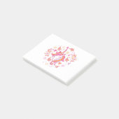 Einhorn in Rosa und Orange Post-it Klebezettel (angewinkelt)