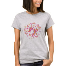 Einhorn in Rosa und Orange T - Shirt