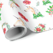 Einhorn in Scarf Weihnachtswrapping Papier Geschenkpapier (Rolleneckpunkt)