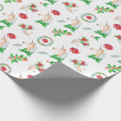 Einhorn in Scarf Weihnachtswrapping Papier Geschenkpapier (Ecke)