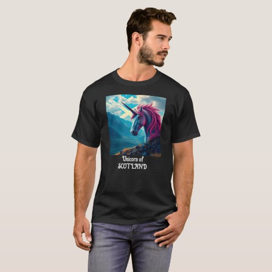Einhorn in Schottland T-Shirt (Vorne ganz)