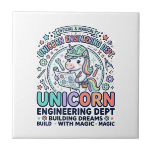 Einhorn Ingenieurabteilung Fettgedruckte Typografi Fliese
